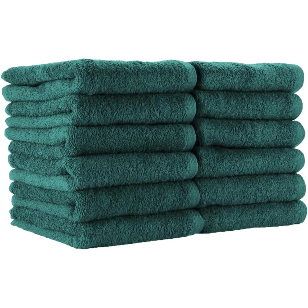 image:imageArkwright Bleach Resistant Salon Towels Bulk 100 Cotton Hair Towels Soft Absorbent Quick Dry Spa amp Barber Towels for Hair Stylist Nail Salon amp Esthetician 16 x 27 Black Case of 144Hunter Green