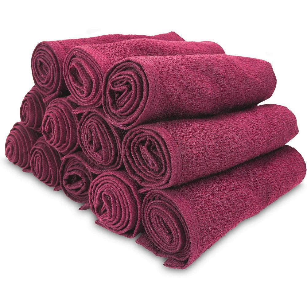 image:imageArkwright Bleach Resistant Salon Towels Bulk 100 Cotton Hair Towels Soft Absorbent Quick Dry Spa amp Barber Towels for Hair Stylist Nail Salon amp Esthetician 16 x 28 Charcoal Case of 144Burgundy