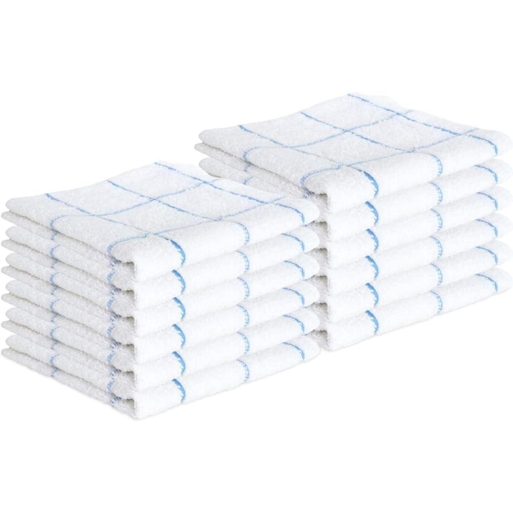 image:imageArkwright Kitchen Tea Towels  Bulk Case of 144 Soft 100 Cotton Terry Dishcloths Highly Absorbent amp Quick Dry Hand Washcloths for Washing Drying and Cleaning 15 x 25 in BlueBlue