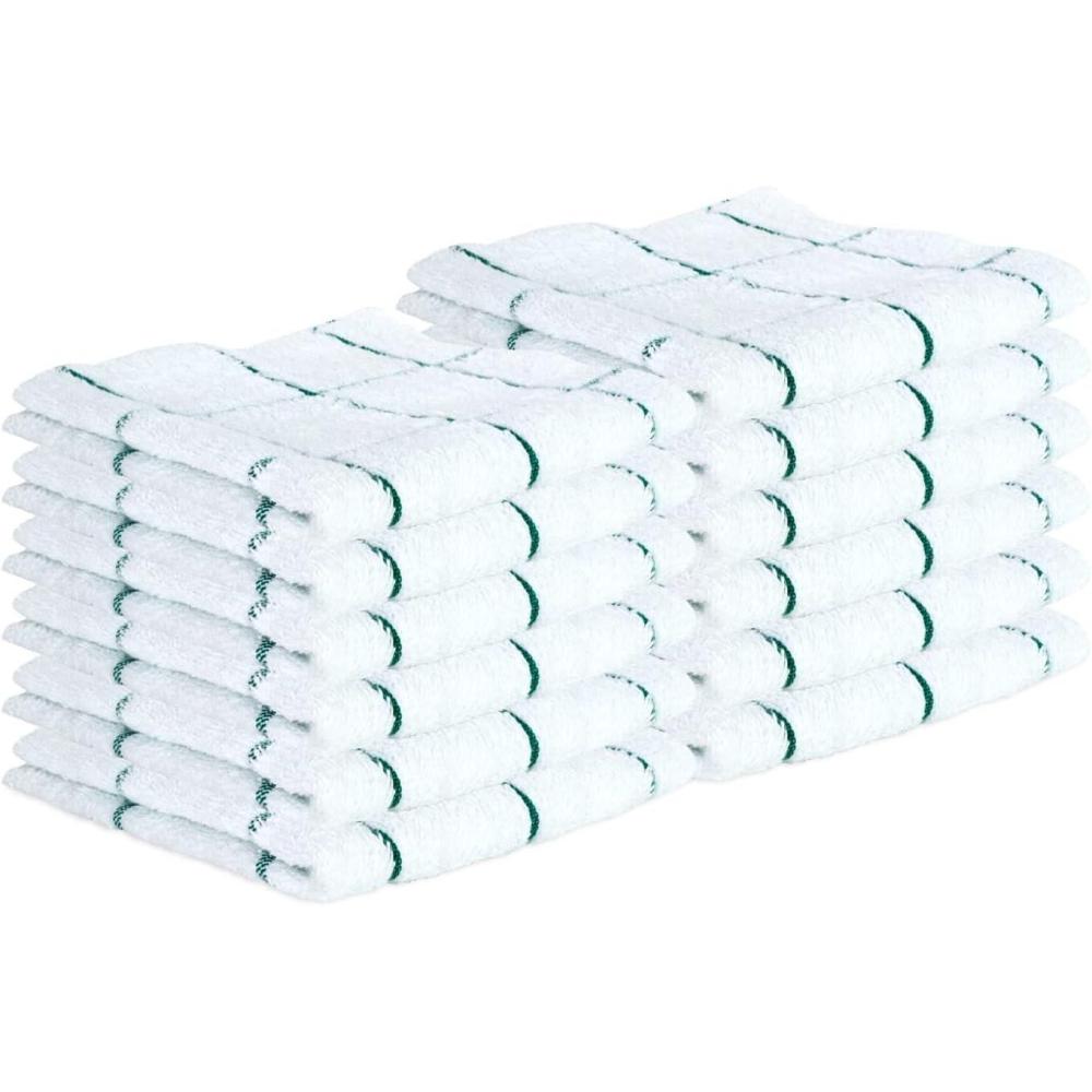 image:imageArkwright Kitchen Tea Towels  Bulk Case of 144 Soft 100 Cotton Terry Dishcloths Highly Absorbent amp Quick Dry Hand Washcloths for Washing Drying and Cleaning 15 x 25 in BlueGreen