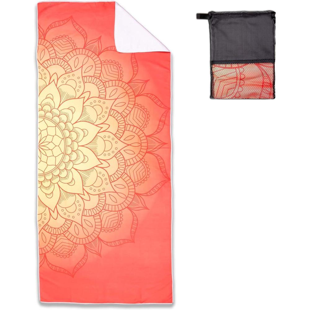 image:imageArkwright Mandala Microfiber Beach Towels  Lightweight and Quick Dry Oversized Pool Towel Perfect for Hotel Spa Hot Tub Bath and Resort 30 x 70 in OrangeOrange