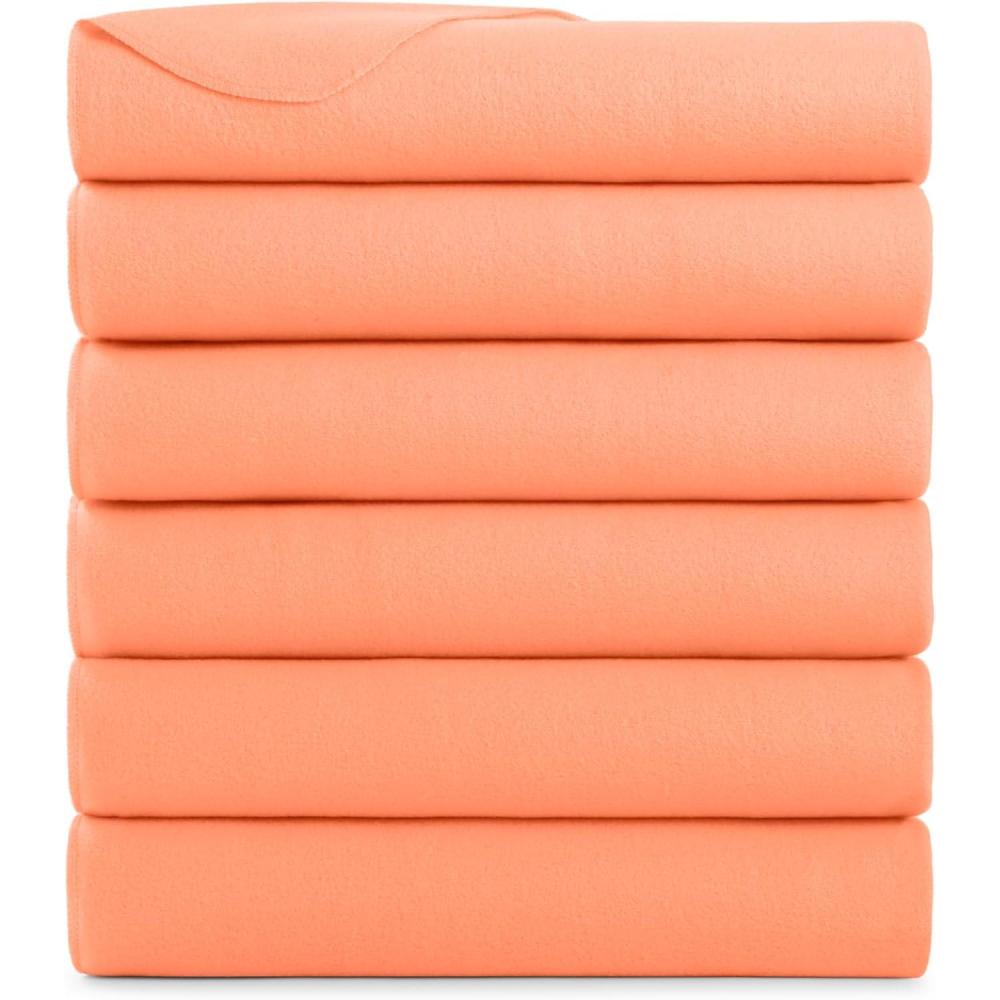 image:imageArkwright Polar Fleece Throw Blankets Bulk Case of 24 Ultra Soft Cozy Blanket for Car Camping Couch Office Outdoor Home and Bed 50 x 60 in Assorted ColorsCoral
