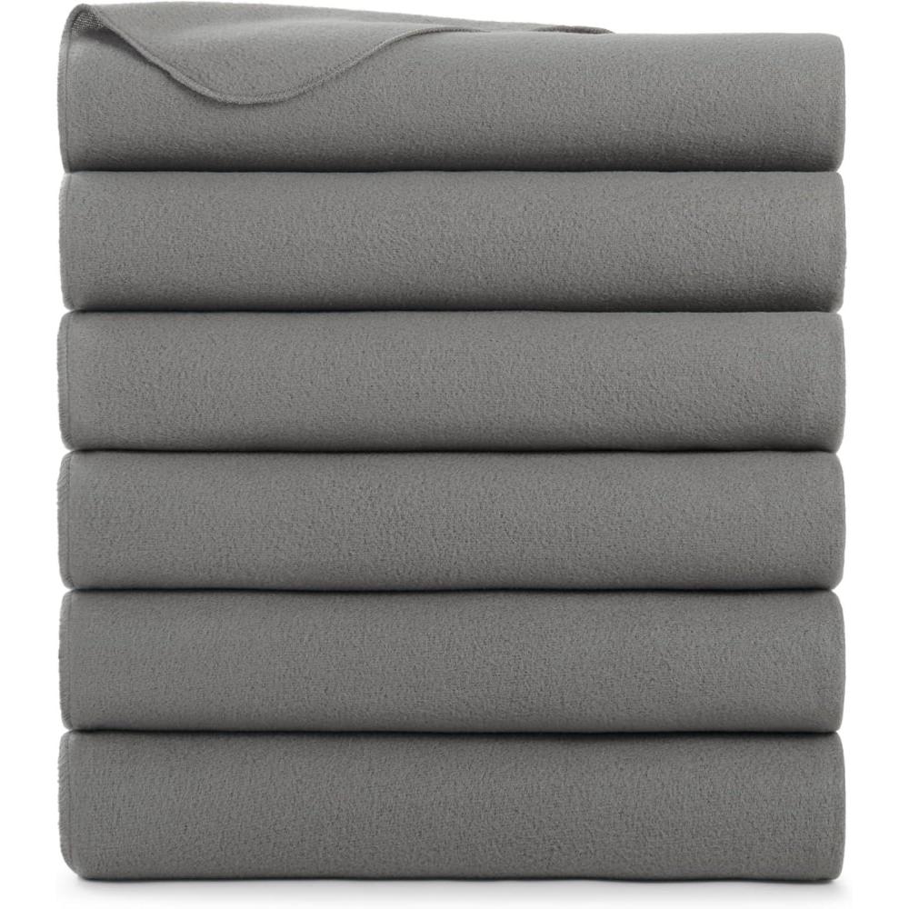 image:imageArkwright Polar Fleece Throw Blankets Bulk Case of 24 Ultra Soft Cozy Blanket for Car Camping Couch Office Outdoor Home and Bed 50 x 60 in Assorted ColorsGrey