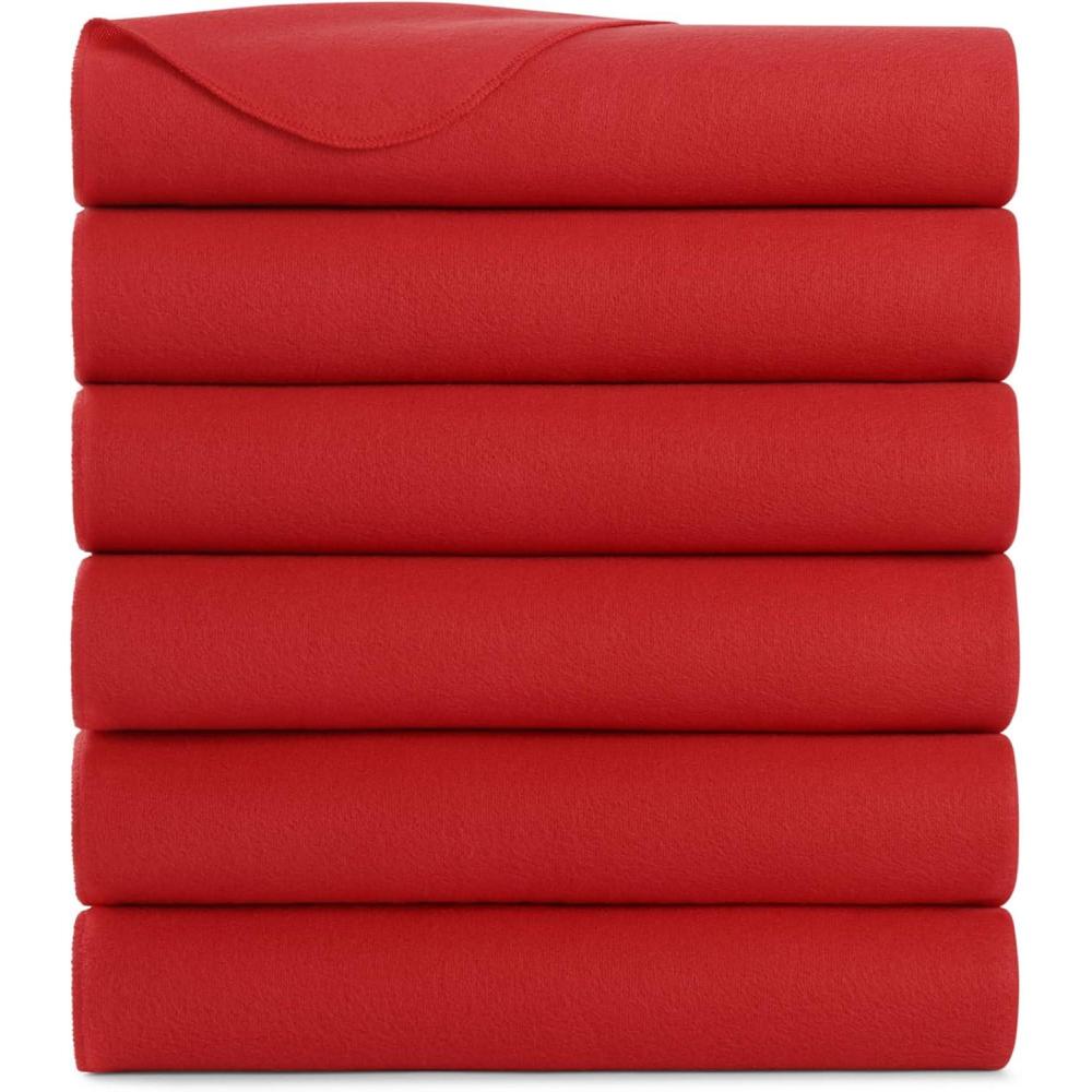 image:imageArkwright Polar Fleece Throw Blankets Bulk  Case of 24  Ultra Soft Cozy Blanket for Car Camping Couch Office Outdoor Home and Bed 50 x 60 in Assorted ColorsRed