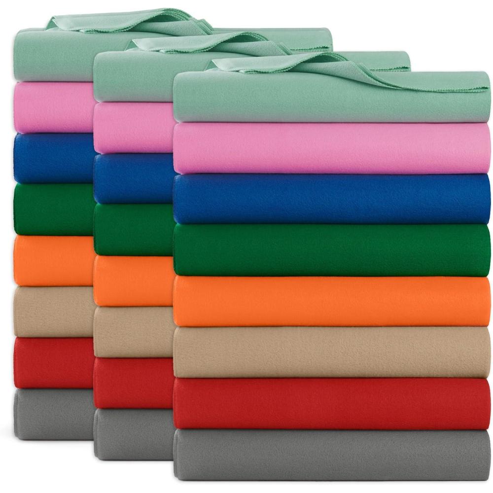 image:imageArkwright Polar Fleece Throw Blankets Bulk  Case of 24  Ultra Soft Cozy Blanket for Car Camping Couch Office Outdoor Home and Bed 50 x 60 in Assorted ColorsAssorted  a