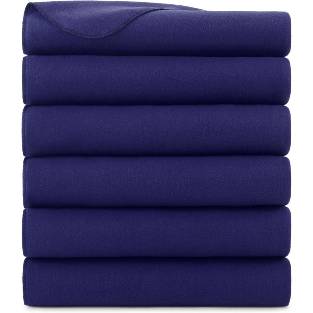 image:imageArkwright Polar Fleece Throw Blankets Bulk Case of 24 Ultra Soft Cozy Blanket for Car Camping Couch Office Outdoor Home and Bed 50 x 60 in Assorted ColorsNavy