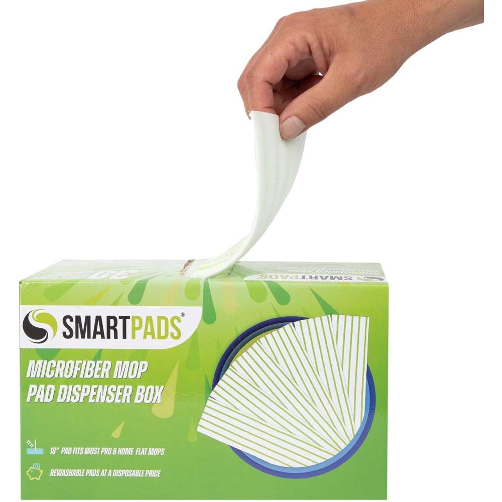 image:imageArkwright Reusable Smart Pads Box Case of 240 Disposable or Washable Microfiber Mop Pads Compatible with Swiffer Mop Heads Dry and Wet Mops for Many Types of Floor Cleaning 18 in BlueGreen