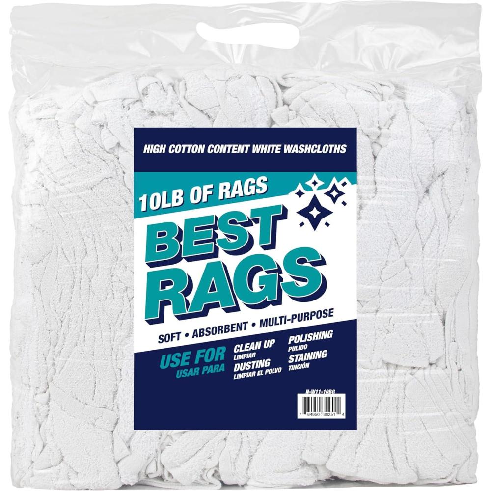 image:imageArkwright W11 Terry Cloth Towels for Cleaning Soft Cotton Blend Washable MultiPurpose Bar Mop Absorbent amp Quick Dry Bulk Box of Rags for Kitchen Auto Shop and Garage 25 lb White10 lbs Bag
