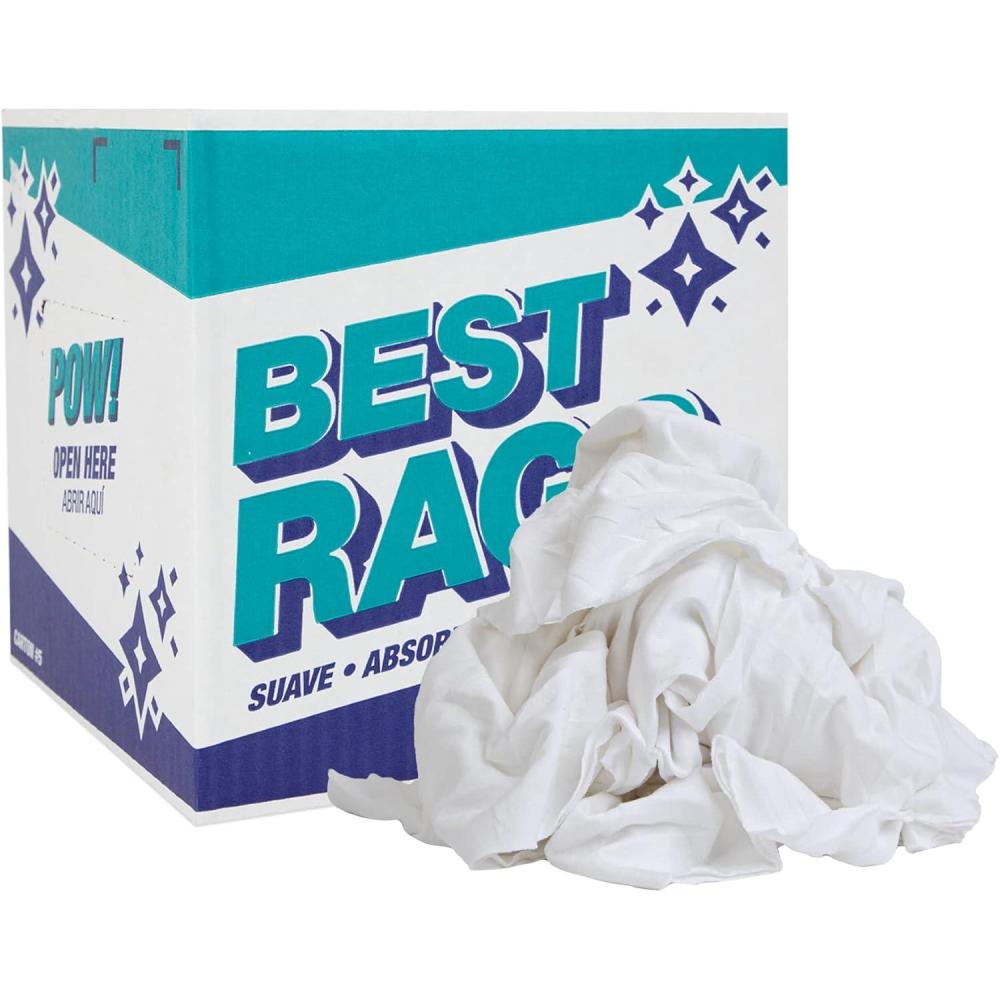 image:imageArkwright W43 Cotton Tshirt Rags  5 lb Bag  Pack of 8 Soft Lint Free Cloths for Cleaning Streak amp ScratchFree Professional Grade Bulk Wiping Towels for Polishing Painting and Staining White5 lb Box