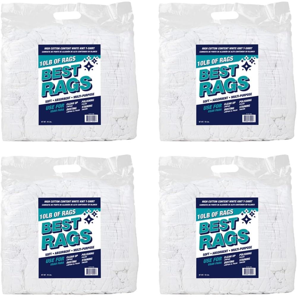 image:imageArkwright W43 Cotton Tshirt Rags 5 lb Bag Pack of 8 Soft Lint Free Cloths for Cleaning Streak amp ScratchFree Professional Grade Bulk Wiping Towels for Polishing Painting and Staining White10 lb Bag Case of 4