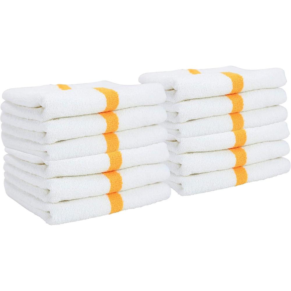 image:imageArkwright White Hand Gym Towels  Pack of 12  Bulk 100 Cotton Soft Quick Dry Sweat Absorbent Hotel Quality Towels for Workout Bathroom Spa Pool 16 x 27 in GreyGold