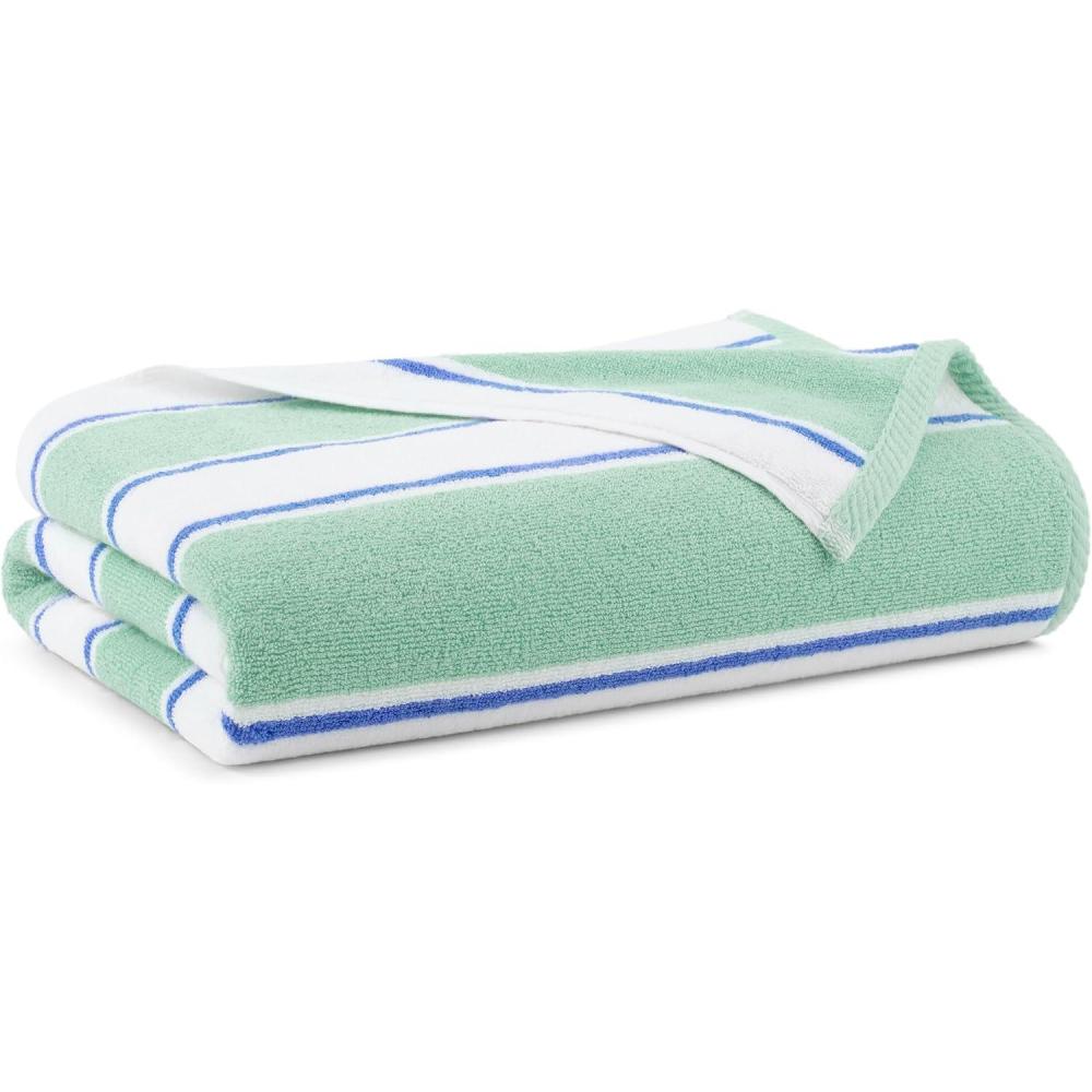 image:imageAston amp Arden Striped Beach Towel  Oversized 35 x 70 Soft Plush Thick Cotton 600 GMS Heavy amp Luxury for Pool Chairs Resort and Hot Tub GrayNavyGreenBlue