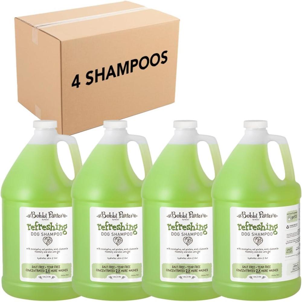 image:imageBobbi Panter Hypoallergenic Dog Shampoo Honey Aloe Vera Chamomile amp Rosemary Dye amp Fragrance Free Natural Formula for Sensitive amp Allergy Skin TearFree 301 Concentrate 1 Gallon Case of 4Eucalyptus Mint