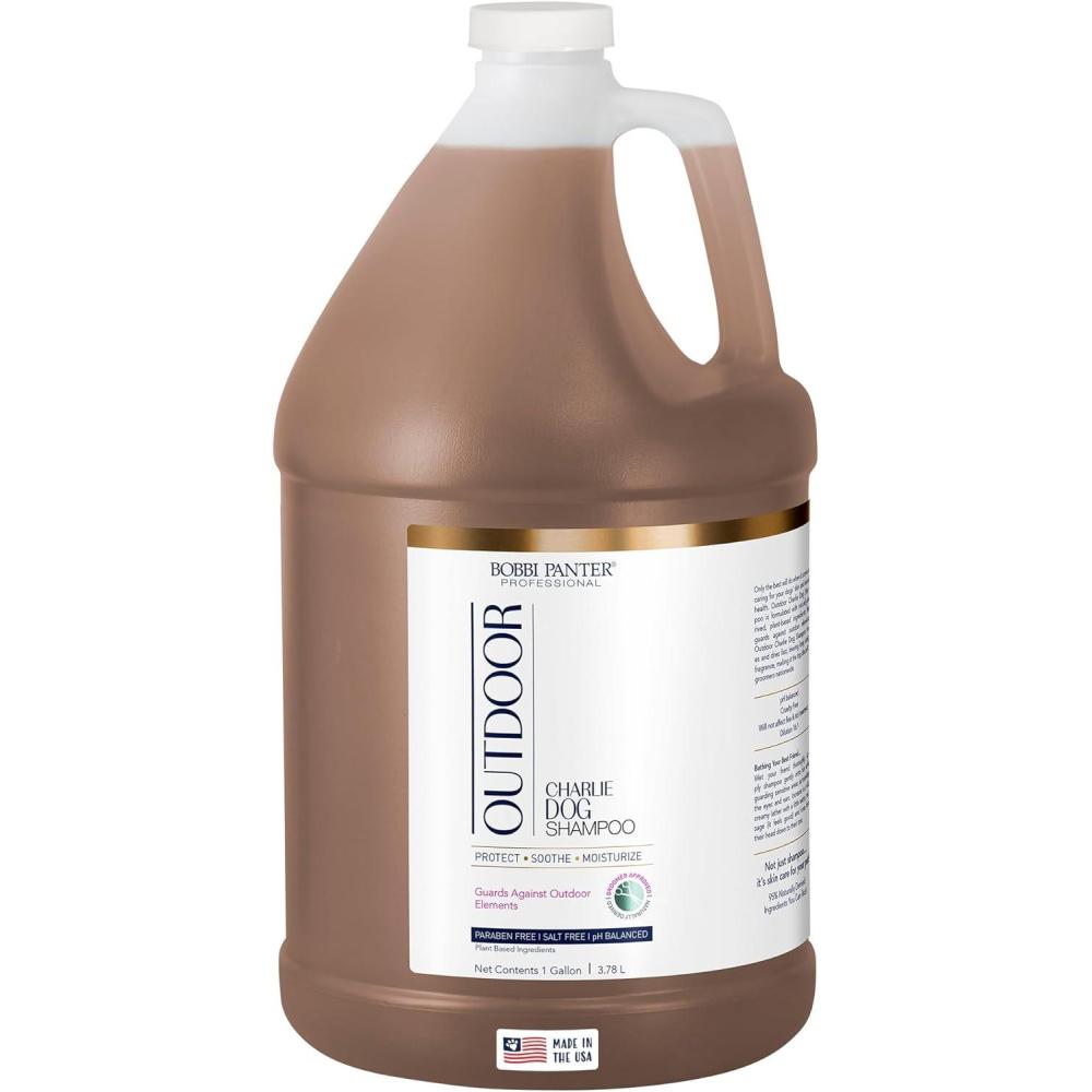 image:imageBobbi Panter Moisture amp Shine Dog Shampoo Argan Oil Chamomile amp Peppermint Deep Nourishing Natural Formula for Soft Shiny Coat TearFree 201 Concentrate 1 Gallon Case of 4Clove Cedarwood