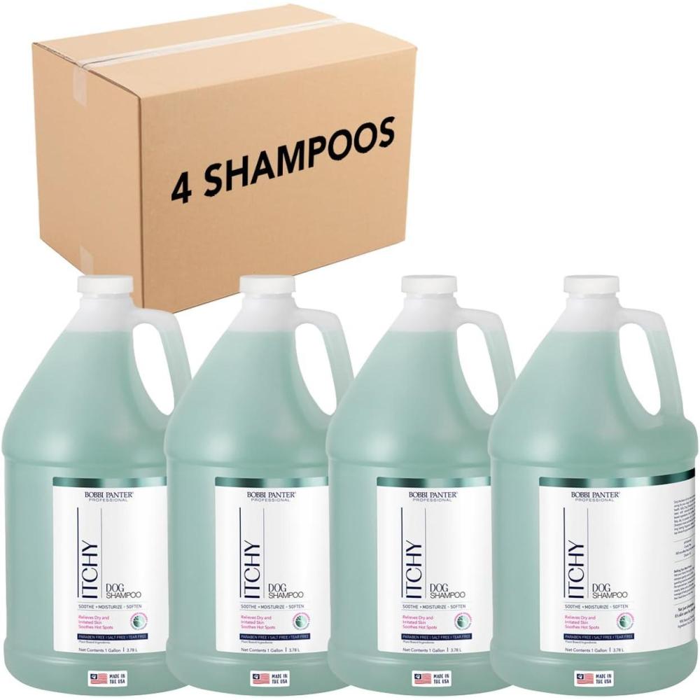 image:imageBobbi Panter Moisture amp Shine Dog Shampoo Argan Oil Chamomile amp Peppermint  Deep Nourishing Natural Formula for Soft Shiny Coat TearFree 201 Concentrate 1 Gallon Case of 4Green Apple