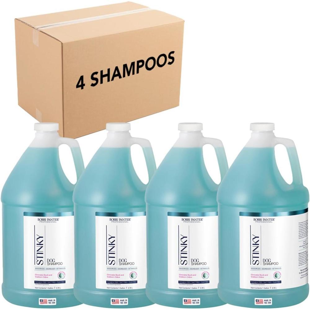 image:imageBobbi Panter Moisture amp Shine Dog Shampoo Argan Oil Chamomile amp Peppermint Deep Nourishing Natural Formula for Soft Shiny Coat TearFree 201 Concentrate 1 Gallon Case of 4Chamomile