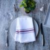Arkwright Bistro Dinner Cloth Napkins – (Case of 120) Absorbent, Soft, and Washable Professional Restaurant Quality Bulk Table Linen with French Stripes, 18 x 22 in, Grey(Burgundy)