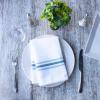 Arkwright Bistro Dinner Cloth Napkins – (Case of 120) Absorbent, Soft, and Washable Professional Restaurant Quality Bulk Table Linen with French Stripes, 18 x 22 in, Grey(Hunter Green)