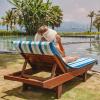 Arkwright Cabo Chaise Lounge Cover Towel with Pocket – Pack of 2 – Striped 100% Cotton Cabana Cover for Beach Pool Outdoor Chairs, 30 x 85 in, Tropical Breeze/Skydive Blue(Tropical Breeze/Skydive Blue)