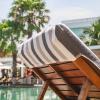 Arkwright Cabo Chaise Lounge Cover Towel with Pocket – Pack of 2 – Striped 100% Cotton Cabana Cover for Beach Pool Outdoor Chairs, 30 x 85 in, Tropical Breeze/Skydive Blue(Charcoal/Silver)