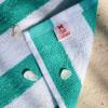 Arkwright Cali Cabana Stripe Beach Towel – Pack of 4, Soft Quick Dry 100% Cotton Terry Towels Set for Pool, Swim, and Hot Tub, 30 x 60 in, Blue(Green)