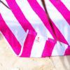 Arkwright Cali Cabana Stripe Beach Towel – Pack of 4, Soft Quick Dry 100% Cotton Terry Towels Set for Pool, Swim, and Hot Tub, 30 x 60 in, Blue(Pink)