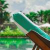 Arkwright California Chaise Lounge Cover Towel with Pocket – Pack of 2 – Striped 100% Cotton Cabana Cover for Beach Pool Outdoor Chairs, 30 x 85 in, Grey(Green)