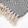 Arkwright Common Ground Bulk Blankets – Pack of 12 – Reversible 100% Cotton All Season Lightweight Couch Bed Throws for Wedding Guests, Travel, and Outdoor Events, 50 x 70 in, White(Block)