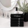 Arkwright Makeup Remover Fingertip Towels Bulk – 100% Cotton Face Towels, Soft Reusable Washcloths, Gentle Facial Cleansing for Waterproof Makeup, 11 x 17, Black (Case of 144)(Black)