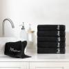 Arkwright Makeup Remover Washcloths, Pack of 6, 100% Cotton Soft Quick Dry Reusable Face Towels for Makeup Removal and Facial Cleansing, 13 x 13 in, Black(Black)