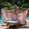 Arkwright Sand Free Beach Towel – Pack of 6 – Oversized 35 x 75 Turkish Cotton Quick Dry, Compact & Lightweight Blankets for Pool Chairs, Resorts, Outdoor, Bold(Bold)