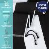 Arkwright Tie-and-Dry Beach Towel, 2-Pack, Clip-Free Pool Chair Cover with Rope Ties Holder for Outdoor Patio Chaise Lounge, 420GSM Cabana Stripe, Oversized 30 x 70 in, Dazzling Blue(Jet Black)