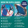 Arkwright Tie-and-Dry Beach Towel, 2-Pack, Clip-Free Pool Chair Cover with Rope Ties Holder for Outdoor Patio Chaise Lounge, 420GSM Cabana Stripe, Oversized 30 x 70 in, Dazzling Blue(Dazzling Blue)