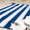 Aston & Arden Striped Beach Towel – Oversized 35 x 70 Soft Plush Thick Cotton, 600 GMS Heavy & Luxury for Pool Chairs, Resort, and Hot Tub, Gray/Navy(Navy/Grey)