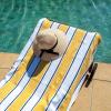 Aston & Arden Striped Beach Towel – Oversized 35 x 70 Soft Plush Thick Cotton, 600 GMS Heavy & Luxury for Pool Chairs, Resort, and Hot Tub, Gray/Navy(Yellow/Navy)