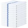 Arkwright Bar Mop Towels, Pack of 12, 100% Cotton Kitchen Dishcloths, Absorbent Quick Dry Cleaning Cloths for Restaurant, Bar and Home Kitchen, 16 x 19 in, White/Blue(White/Blue)