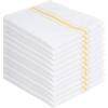 Arkwright Bistro Dinner Cloth Napkins – (Case of 120) Absorbent, Soft, and Washable Professional Restaurant Quality Bulk Table Linen with French Stripes, 18 x 22 in, Grey(Gold)