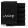 Arkwright Makeup Remover Fingertip Towels Bulk – 100% Cotton Face Towels, Soft Reusable Washcloths, Gentle Facial Cleansing for Waterproof Makeup, 11 x 17, Black (Case of 144)(Black)