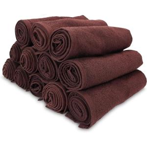 Arkwright Bleach Resistant Salon Towels Bulk – 100% Cotton Hair Towels, Soft, Absorbent, Quick Dry Spa & Barber Towels for Hair Stylist, Nail Salon & Esthetician, 16 x 28, Charcoal (Case of 144)(Brown)