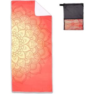 Arkwright Mandala Microfiber Beach Towels – Lightweight and Quick Dry Oversized Pool Towel, Perfect for Hotel, Spa, Hot Tub, Bath, and Resort, 30 x 70 in, Orange(Orange)