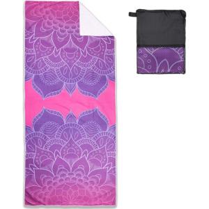 Arkwright Mandala Microfiber Beach Towels – Lightweight and Quick Dry Oversized Pool Towel, Perfect for Hotel, Spa, Hot Tub, Bath, and Resort, 30 x 70 in, Orange(Purple)