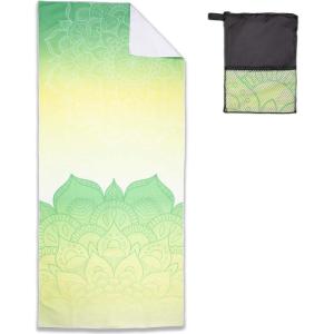 Arkwright Mandala Microfiber Beach Towels – Lightweight and Quick Dry Oversized Pool Towel, Perfect for Hotel, Spa, Hot Tub, Bath, and Resort, 30 x 70 in, Orange(Green)