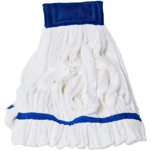 Arkwright Microfiber Tube Mop Head Replacement – (Bulk Case of 12) Heavy Duty, Lint Free, Super Absorbent & Bleach-Safe, Janitorial Essential for Commercial & Industrial Floor Cleaning, 18 oz, Blue(White)