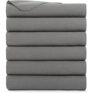 Arkwright Polar Fleece Throw Blankets Bulk – Case of 24 – Ultra Soft Cozy Blanket for Car, Camping, Couch, Office, Outdoor, Home, and Bed, 50 x 60 in, Assorted Colors(Grey)