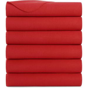 Arkwright Polar Fleece Throw Blankets Bulk – Case of 24 – Ultra Soft Cozy Blanket for Car, Camping, Couch, Office, Outdoor, Home, and Bed, 50 x 60 in, Assorted Colors(Red)