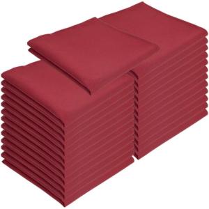 Arkwright Restaurant Cloth Napkins – (Case of 300) Spun Polyester Bulk Dinner Napkin with Hemmed Edges – Ideal for Dinner, Wedding, Party, Banquet, Kitchen, 20 x 20 in, Navy(Burgundy)