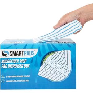 Arkwright Reusable Smart Pads Box – (Case of 240) Disposable or Washable Microfiber Mop Pads Compatible with Swiffer Mop Heads, Dry and Wet Mops for Many Types of Floor Cleaning, 18 in, Blue(Blue)