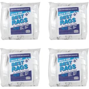 Arkwright W11 Terry Cloth Towels for Cleaning – Soft Cotton Blend Washable Multi-Purpose Bar Mop, Absorbent & Quick Dry, Bulk Box of Rags for Kitchen, Auto Shop, and Garage, 25 lb, White(10 lbs. Bag (Case of 4))