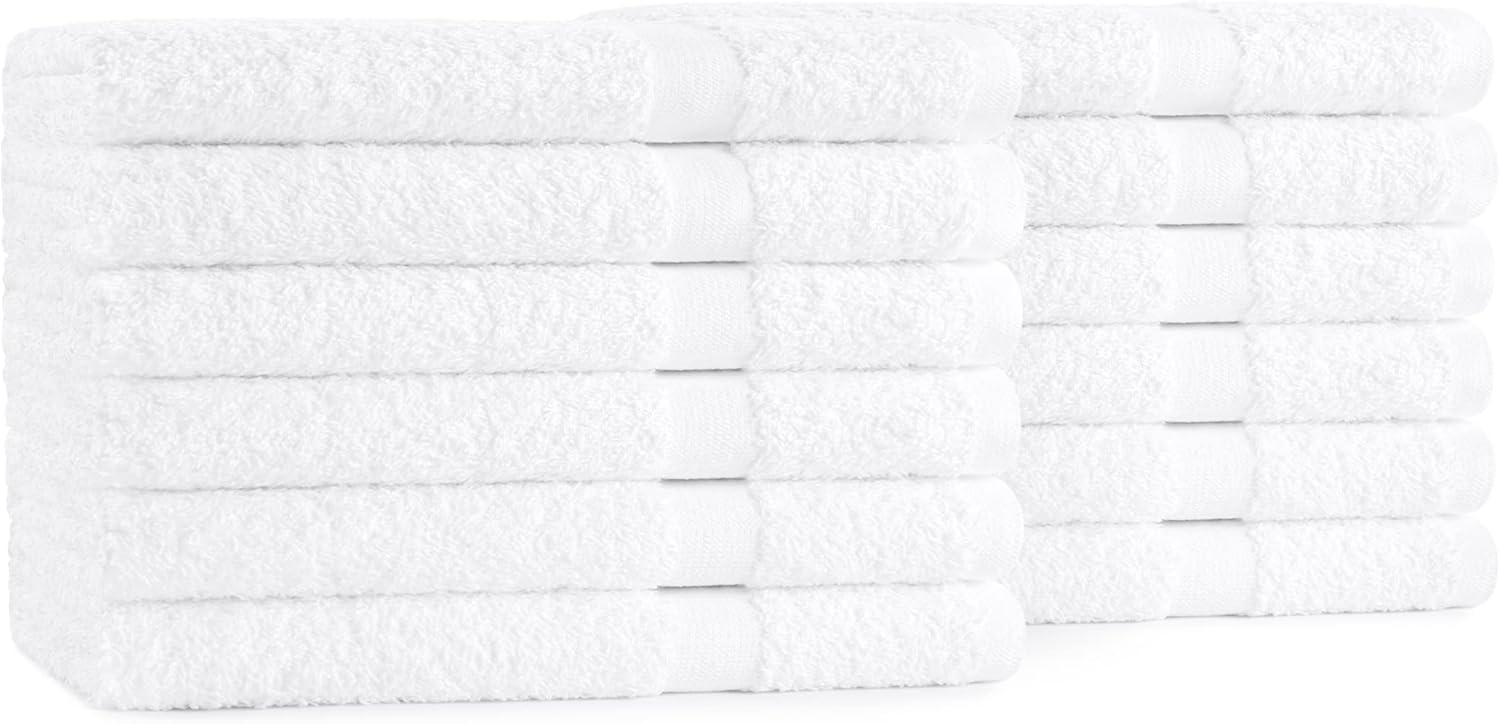 image:imageArkwright Admiral Spa Hand Towels Bulk Pack of 12 Lightweight Absorbent Bathroom Towel Quick Dry Cotton Perfect for Home Resort Spa and Shower 16 x 27 in White12