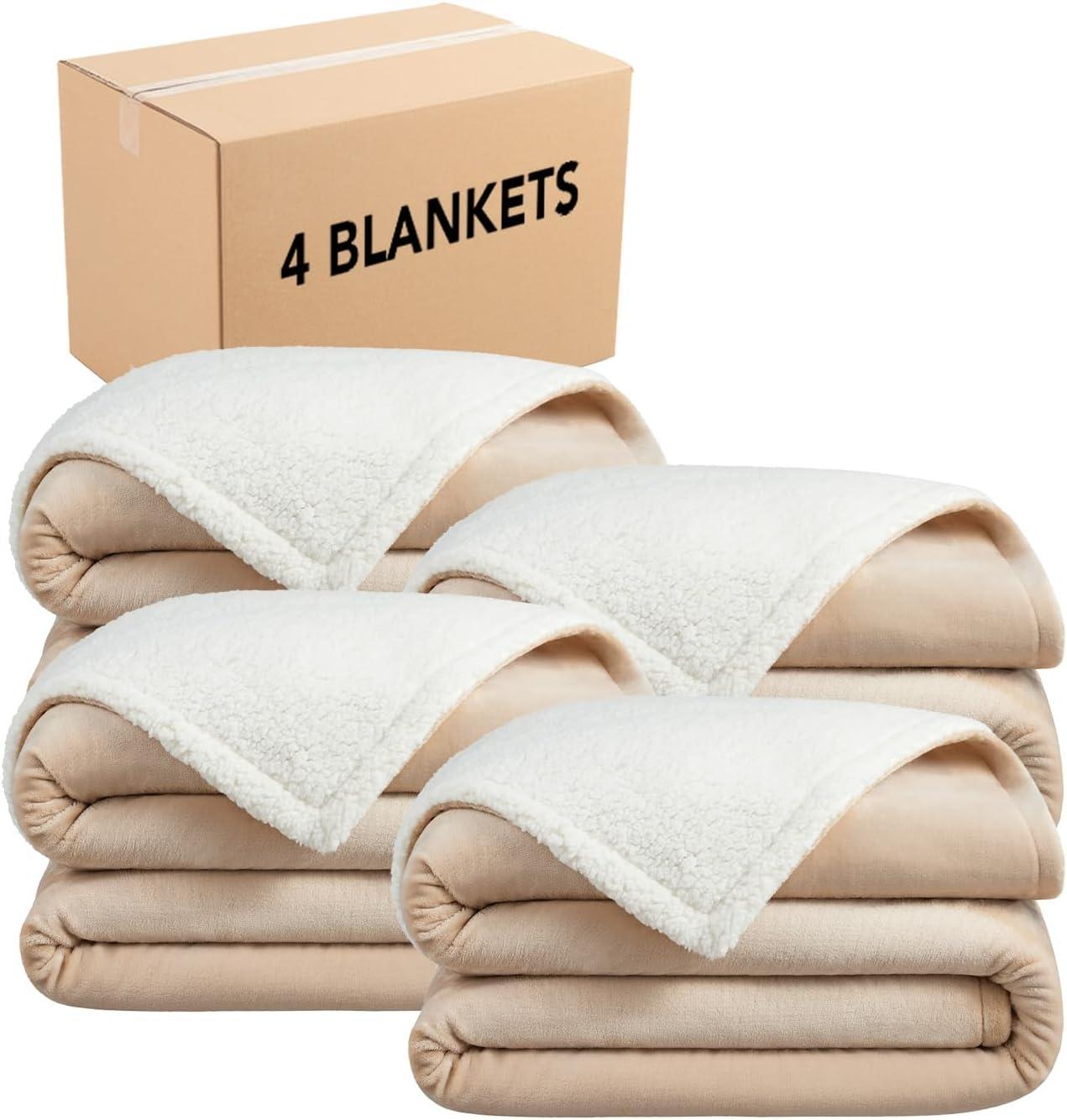 image:imageArkwright Sherpa Fleece Throw Blanket Plush Fluffy Warm Reversible Soft Sherpa Throw Blanket for Home Couch Sofa Bed Camping and Travel 50x60 in GreyIrish Cream Tan